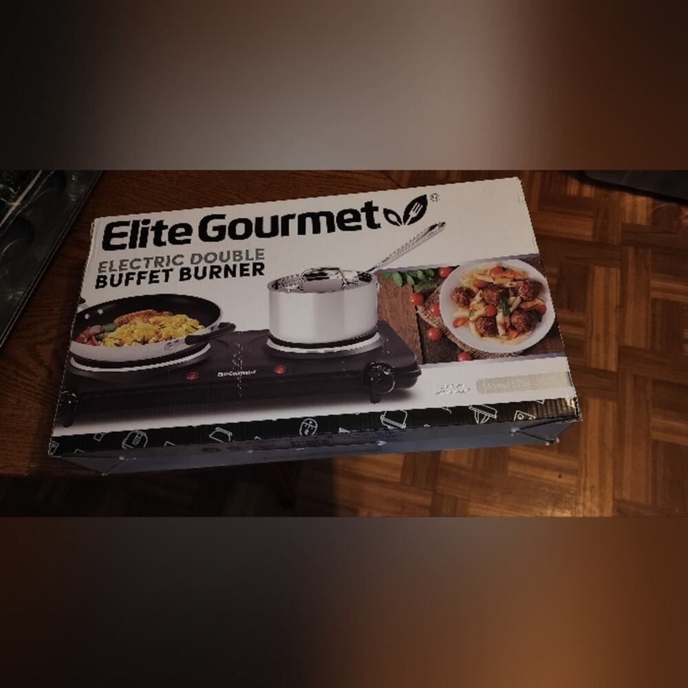ELITE NWT GOURMET ELECTRIC DOUBLE BUFFET BURNER DUSL TEMP